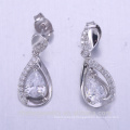 beads for jewelry making fire opal CZ silver earring